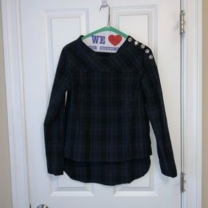 J crew tartan plaid top